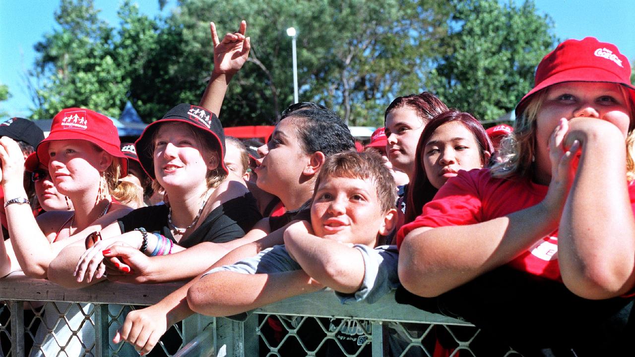 Fans at the front of the crowd @ bass in the grass. Picture: Susan Bown