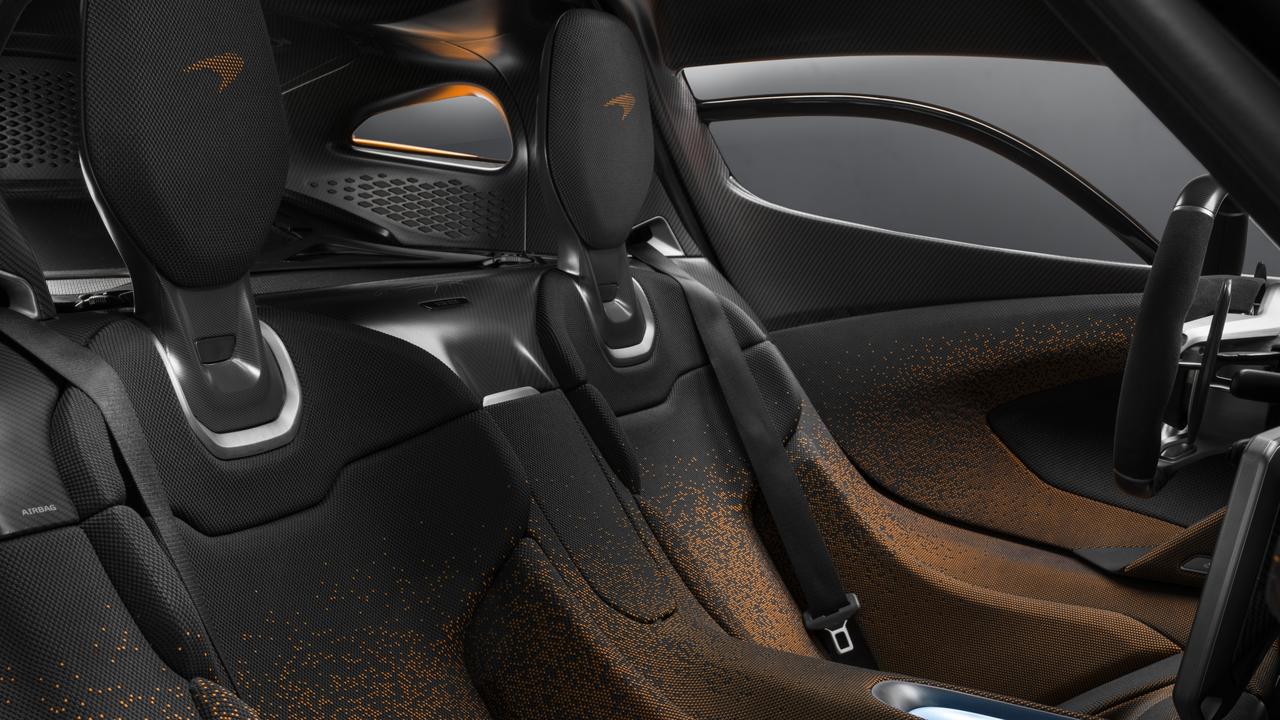 The McLaren W1 has a new material called InnoKnit which can personalised to the customer. Picture: McLaren Automotive