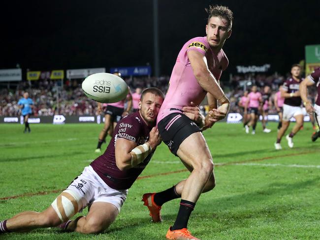 Penrith will miss centre Paul Momirovski for the next three weeks after he failed to have his high tackle charge downgraded. Picture: Cameron Spencer/Getty Images