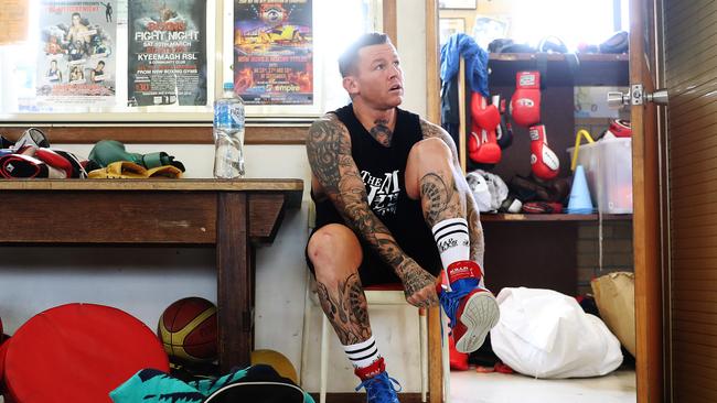 Rugby League player Todd Carney prepares for his boxing debut.