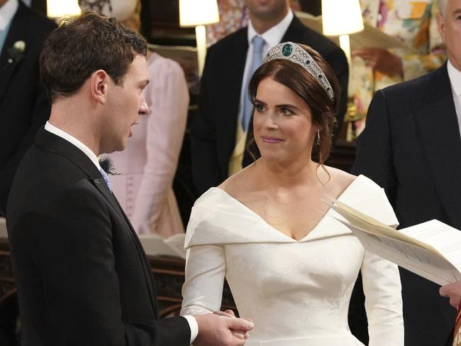 The wedding ceremony of Princess Eugenie of York and Jack Brooksbank in St George’s Chapel, Windsor Castle. Picture: AP