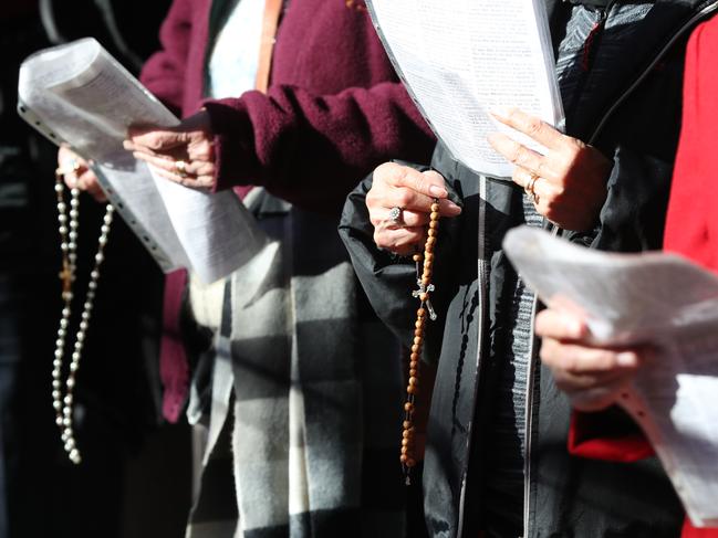 A prayer vigil near an abortion clinic in Sydney.