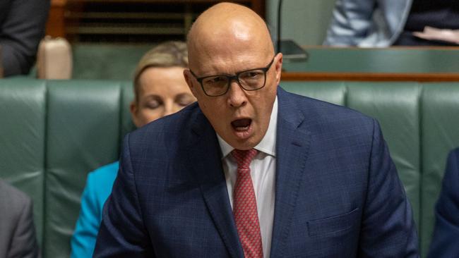 CANBERRA, AUSTRALIA - NewsWire Photos MARCH 29, 2023: Opposition Leader Peter Dutton faced off with Prime Minister Anthony Albanese during Question Time in the House of Representatives in Parliament House Canberra.Picture: NCA NewsWire / Gary Ramage