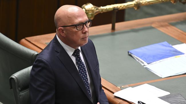 Opposition Leader Peter Dutton during Question Time at Parliament House in Canberra this week. Picture: NCA NewsWire / Martin Ollman