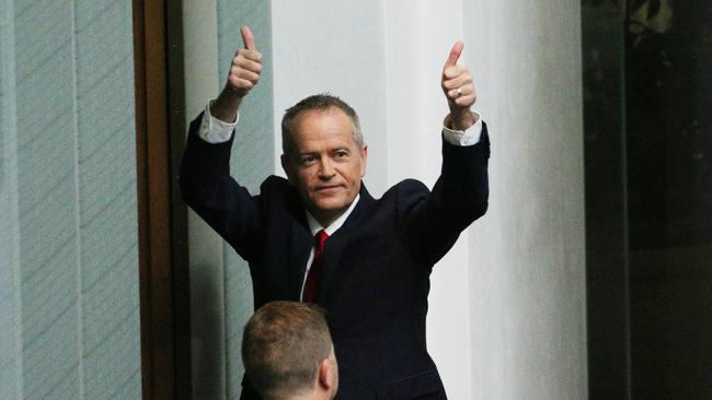 Bill Shorten at his budget-in-reply speech. Picture: Gary Ramage