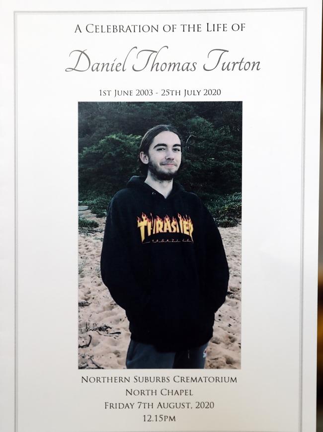 Daniel Turton’s funeral was in August.