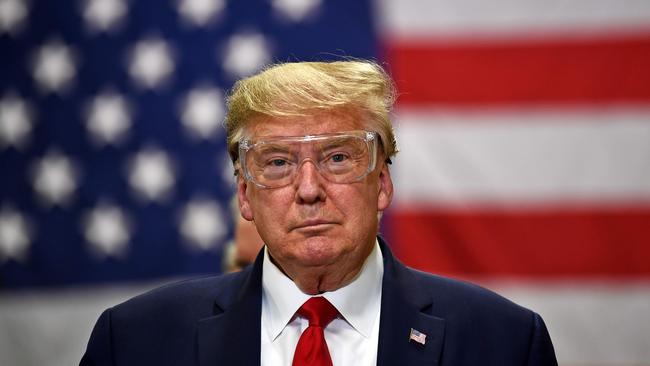 US President Donald Trump participates in a tour of a Honeywell International plant that manufactures personal protective equipment in Phoenix, Arizona on May 5, 2020. Picture: Brendan Smialowski / AFP.