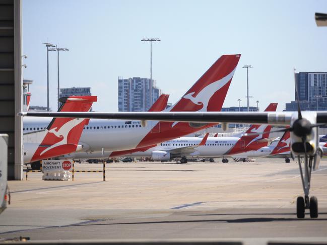 The first chartered plane of returning international students will touch down in Sydney International Airport on December 6. Picture: NCA NewsWire/Christian Gilles