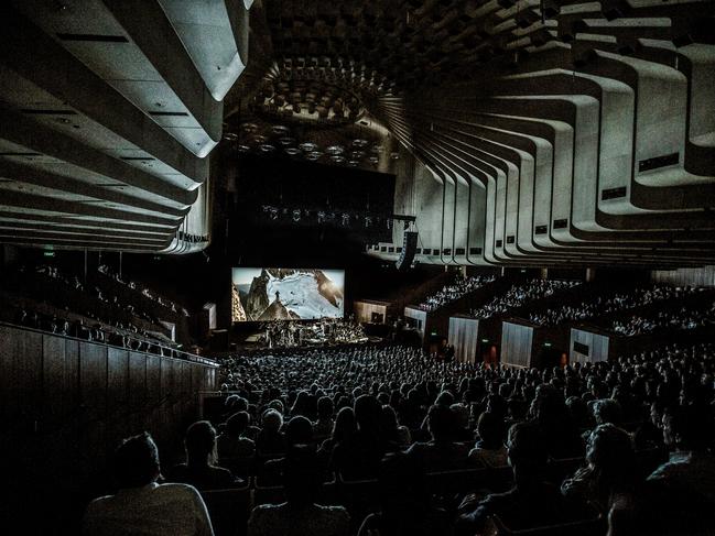 In 2017, The Australian Chamber Orchestra performed the world premiere of its live cinematic production, Mountain. It went on to become the highest-ever-grossing homegrown documentary in Australian cinemas. Picture: Maria Boyadgis