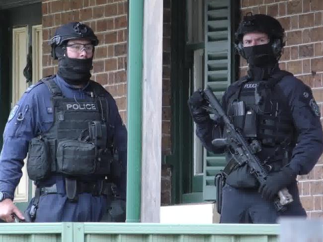 Specialist police execute a search warrant at a home in southwest Sydney on June 5. Picture: NSW Police.