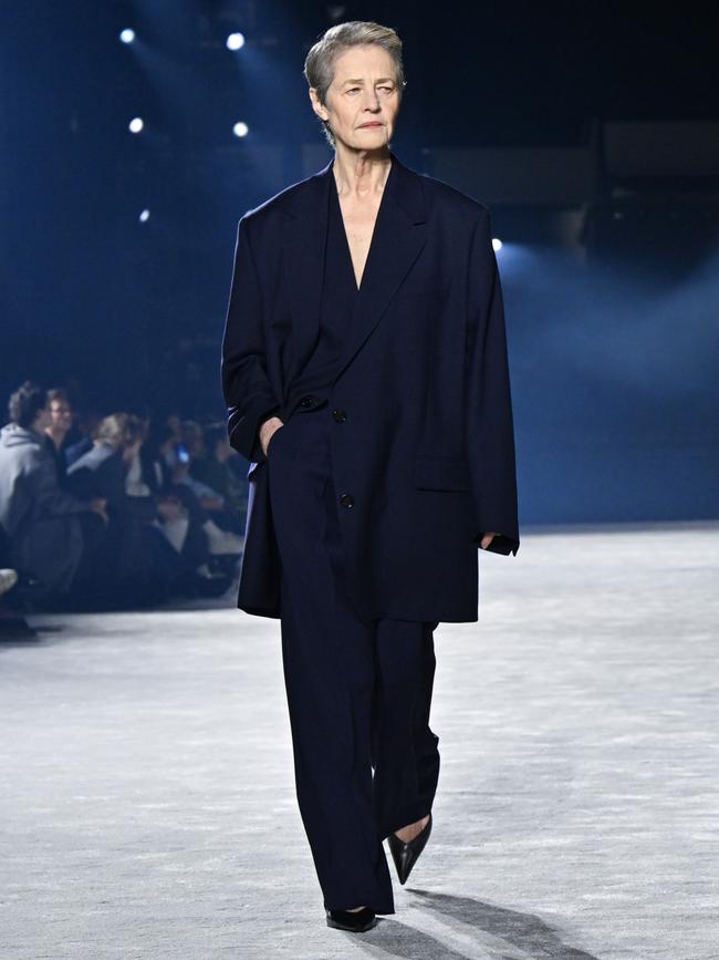 Charlotte Rampling closing the AMI Paris show. Picture: Getty Images