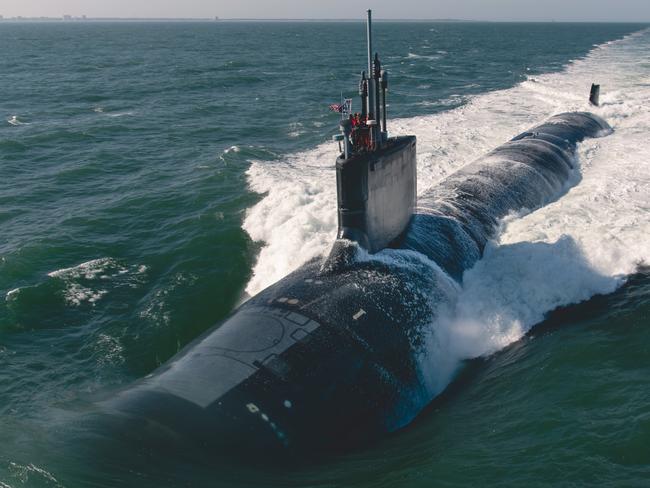 ATLANTIC OCEAN (Feb. 1, 2022) The future Virginia-class attack submarine Montana (SSN 794) conducts initial sea trials Feb. 1, 2022 in the Atlantic Ocean. Montana is the 10th Virginia-class submarine. (U.S. Navy photo courtesy of HII by Ashley Cowan)