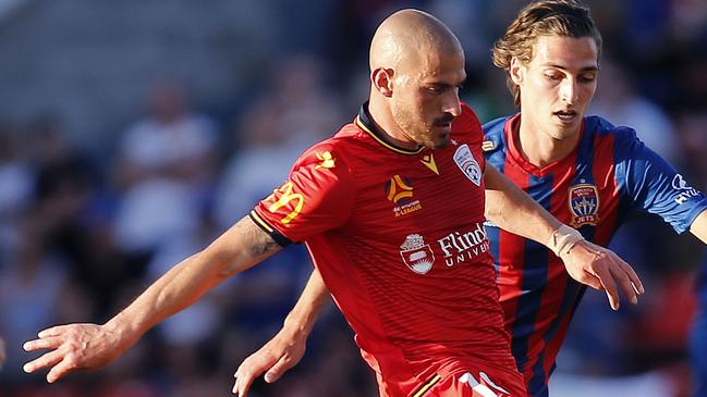 James Troisi helped Adelaide United to an A-League victory over Newcastle Jets in his Reds debut. Picture: AAP Image/Darren Pateman