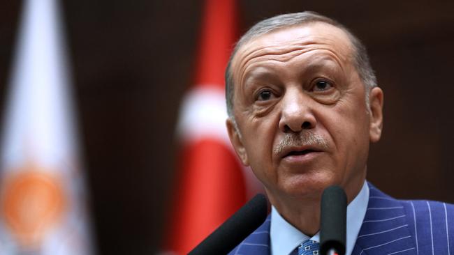 Turkish President Recep Tayyip Erdogan could block moves to allow Sweden to join NATO unless the Scandinavian country takes a harder line on Kurdish fighters in Syria. Picture: AFP