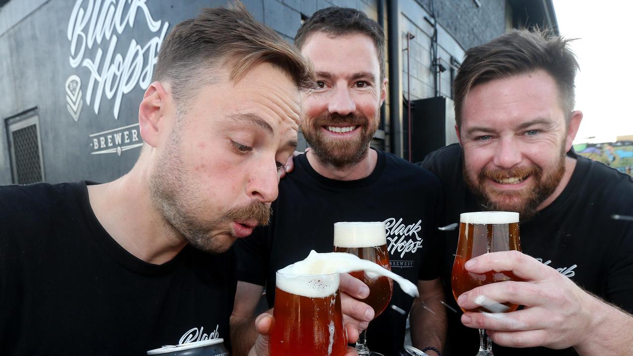 Black Hops Brewing Co founders Eddie Oldfield, Dan Norris and Michael McGovern. Picture Mike Batterham