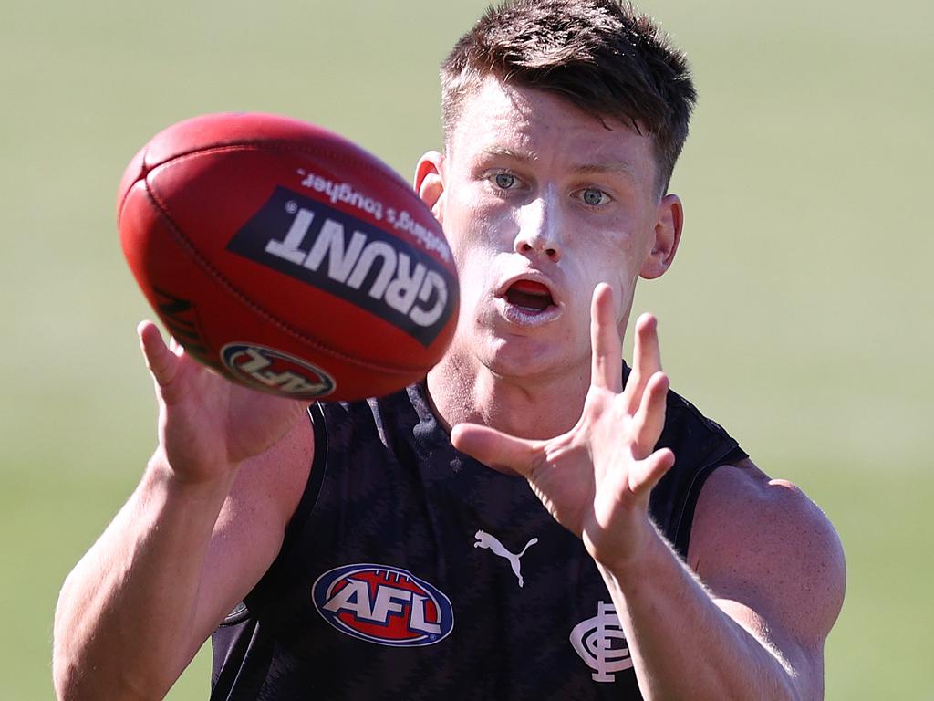 Sam Walsh injured his ankle during match simulation and will miss at least the first month of the season. Picture: Michael Klein