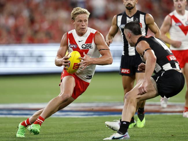 The Swans’ midfield hasn’t missed a step despite being without Callum Mills, Luke Parker and Taylor Adams. Picture: Phil Hillyard