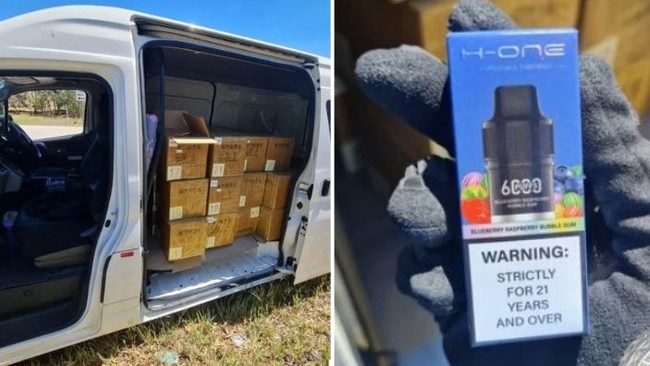 The van allegedly had 17,000 vapes stored inside. Picture: NSW Police