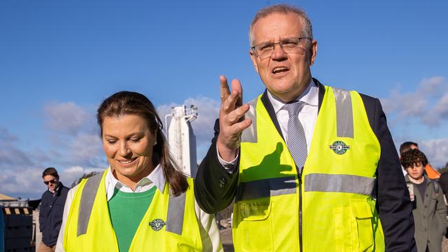 ELECTION TEAM 2022 LIBERAL BUS TOUR  19/5/2022  VISIT TO ISLAND BLOCK & PAVING Tasmania. ATTENDING:The Hon Scott Morrison MP, Prime MinisterMs Susie Bower, Candidate for Lyons ?Mr Phil Thurlow Managing Director / Part Owner, Island Block & PavingADVANCE BRIEF:The Prime Minister and Mrs Morrison will join Susie Bower for a tour of Block and Paving who help with home and building supplies.Picture: Jason Edwards