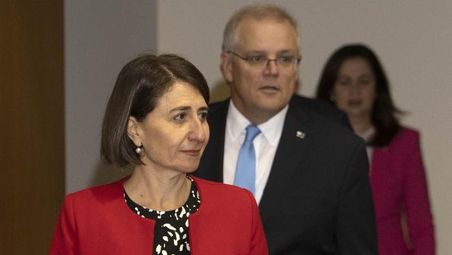 Premier Gladys Berejiklian with Prime Minister Scott Morrison in Canberra this week. Picture: NCA NewsWire / Gary Ramage