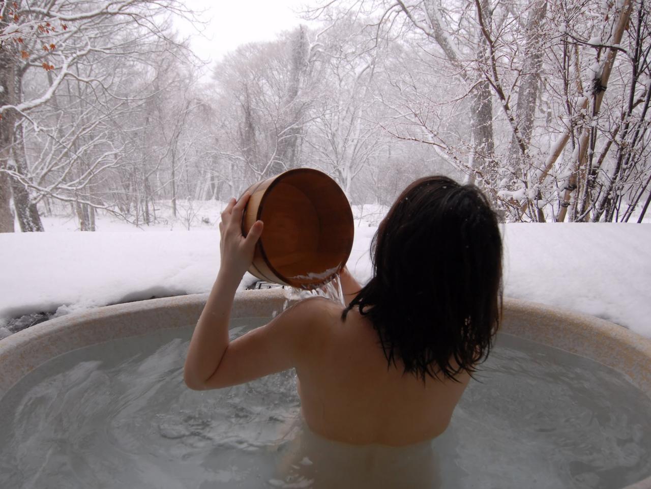 фото в бане зимой