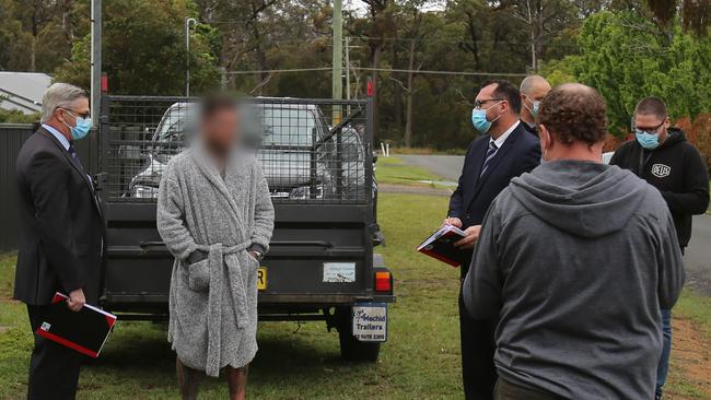 Police carry out a Firearm Prohibition Order search at the Yerrinbool home of new Comanchero OMCG boss Allan Meehan on Tuesday. Picture: NSW Police