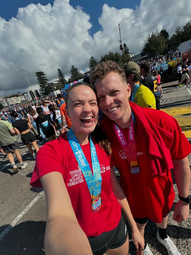 Laura and Dalton at City2Surf 2024. Picture: Instagram/@laura.henshaw