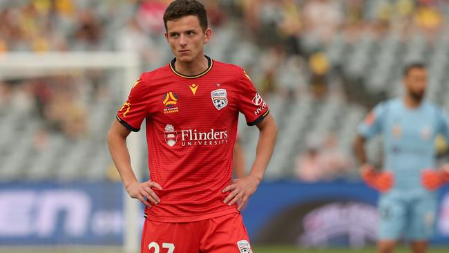 Adelaide United youngster Louis D’Arrigo has caught the eye in the Reds’ midfield this A-League season. Picture: Ashley Feder/Getty Images