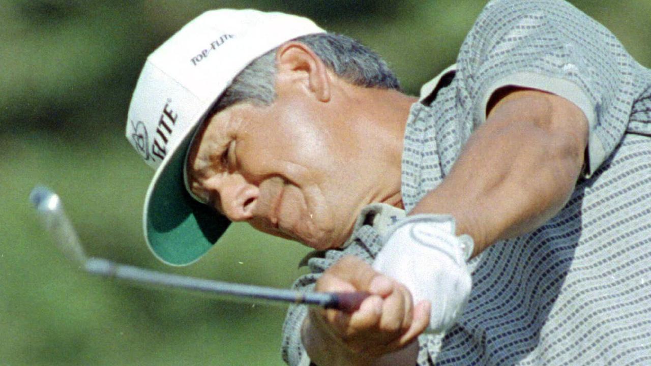 Lee Trevino tees off in 1995.