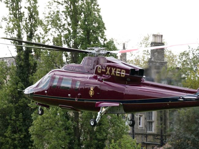 Granny’s home! The Queen touches down in style. Picture: MEGA.