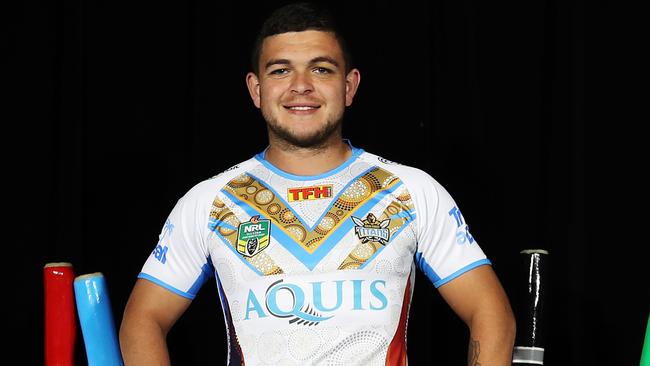 Ashley Taylor of the Titans poses for a portrait during the 2017 Indigenous Round launch at Rugby League Central, Sydney. Picture: Brett Costello