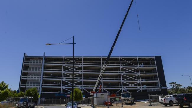 The little-used carpark on the corner of Main North Road and Phillip Highway Elizabeth is undergoing repairs. Picture: Roy VanDerVegt