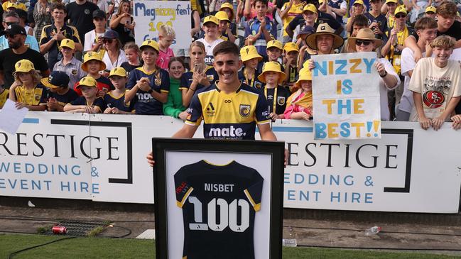 Josh NIsbet played his 100th A-League game for the club. Photo by Scott Gardiner/Getty Images