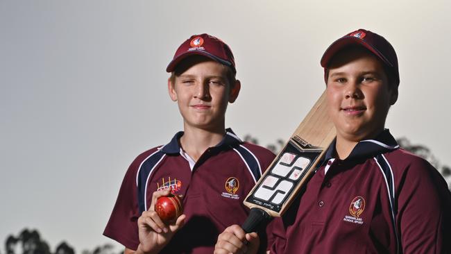 Tom Gillett and Daniel Skipwith early in their cricket journey.