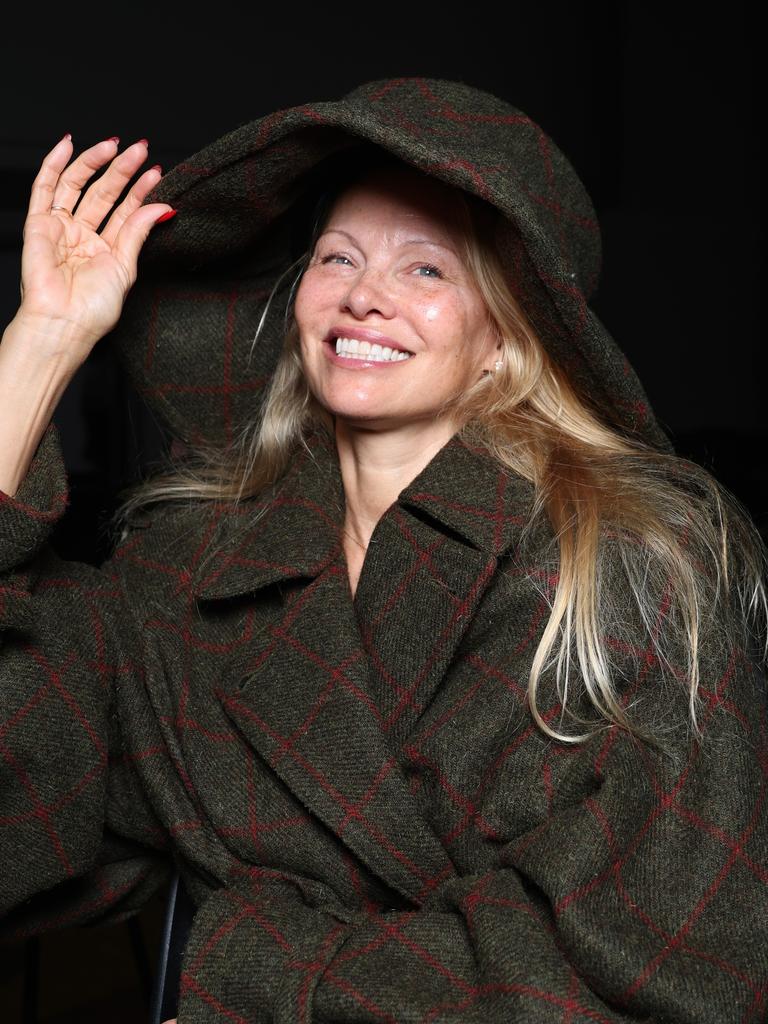 A barefaced Anderson at Paris Fashion Week. Picture: Getty