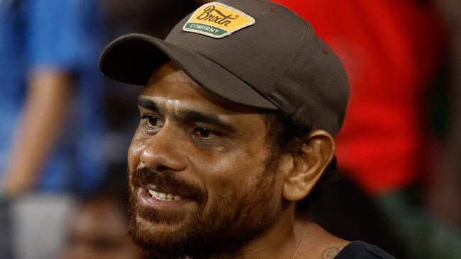 DARWIN, AUSTRALIA - MAY 16: Cyril Rioli is seen during the 2024 AFL Round 10 match between The Gold Coast SUNS and The Geelong Cats at TIO Stadium on May 16, 2024 in Darwin, Australia. (Photo by Michael Willson/AFL Photos via Getty Images)