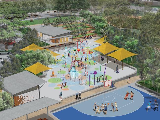 An artist impression of Ron’s Creek Park in Oran Park.