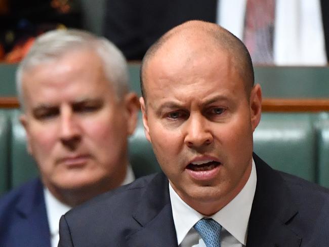 CANBERRA, AUSTRALIA - MAY 11: Treasurer Josh Frydenberg delivers the budget in the House of Representatives on May 11, 2021 in Canberra, Australia. The Morrison government's third budget has an increased focus on women, with almost $354 million in funding allocated for women's health, Treasurer Josh Frydenberg also outlined more than $10 billion in spending on major infrastructure projects across Australia aimed to help create local jobs and boost productivity in the COVID-affected national economy. Aged care will receive more than $10 billion over the next four years, in direct response to the findings of the Royal Commission into Aged Care Quality and Safety. (Photo by Sam Mooy/Getty Images)