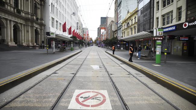 The city was a ghost town during lockdowns. Picture: Andrew Henshaw