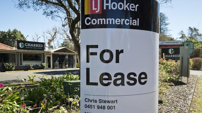 A for lease sign is seen at the site of Charred restaurant, Monday, August 24, 2020. Picture: Kevin Farmer