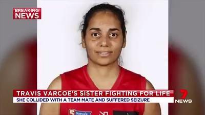 Pies' star's sister in freak footy accident (7 News Melbourne)
