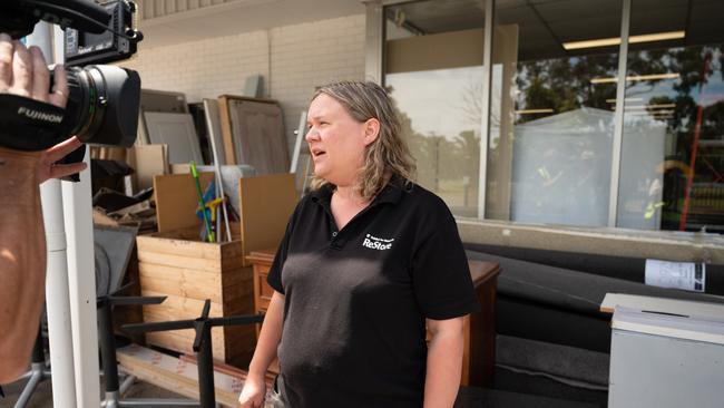 Sarah, the store manager of Habitat for Humanity ReStore on Port Rd, was outside the scene of the crash. Picture: NCA NewsWire / Morgan Sette