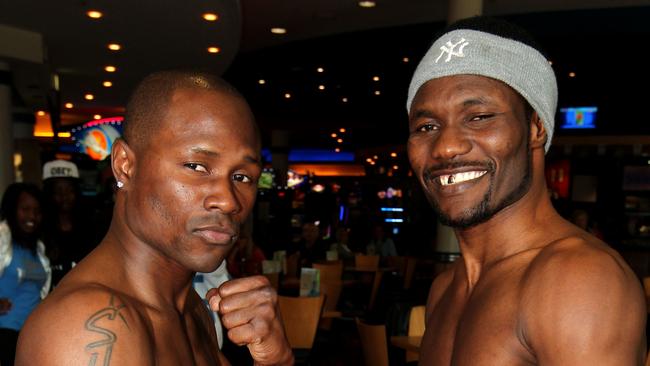 Boxers Gairy St Clair and Lovemore Ndou fought each other in 2012.