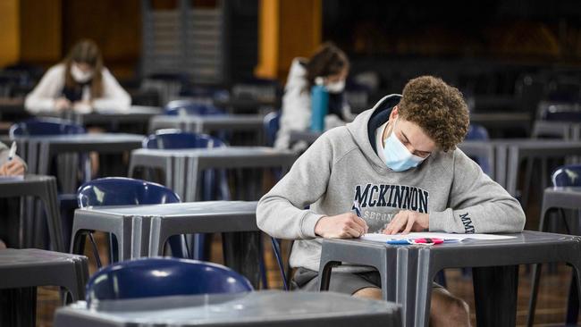 VCE students sitting their exams at McKinnon Secondary College. Picture: Nicole Cleary