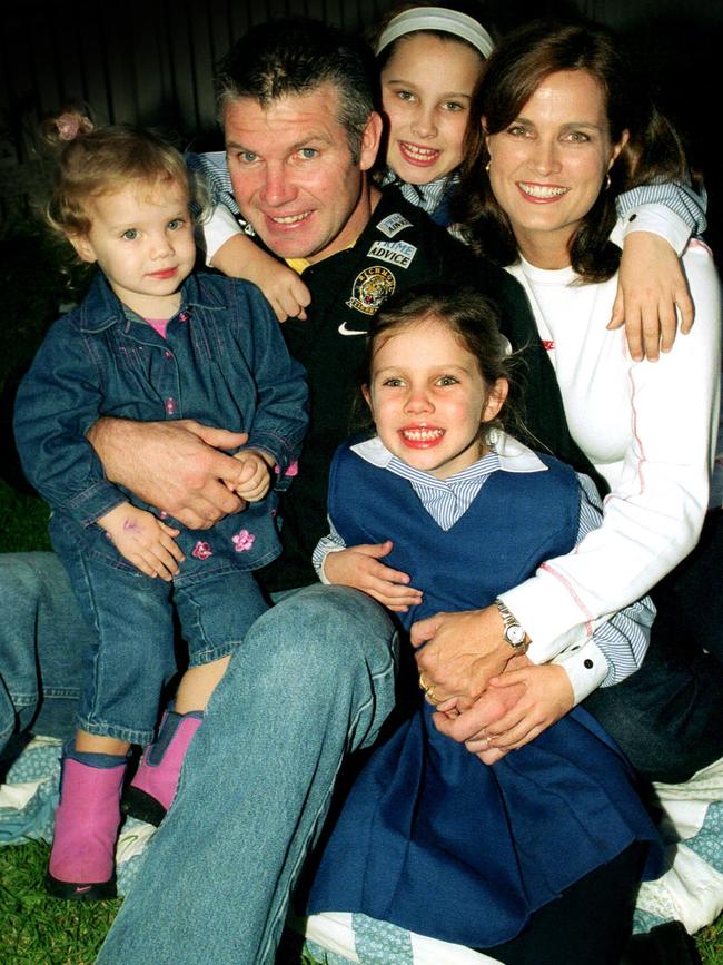 Frawley with his wife and daughters in 2002.