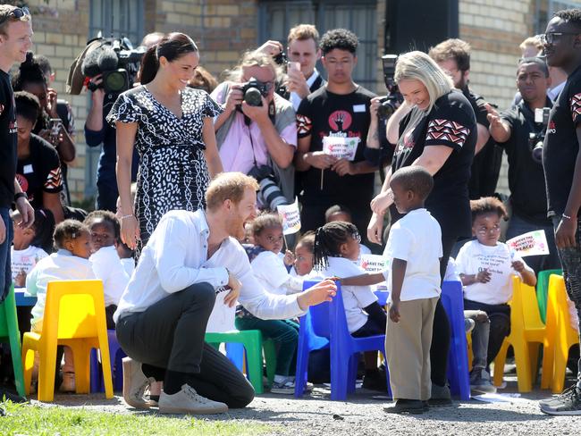 As always, Harry was a hit with the kids. Picture: Chris Jackson/Getty Images