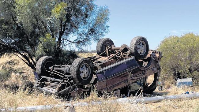 The car overturned just 10km from the family home. Picture: Supplied