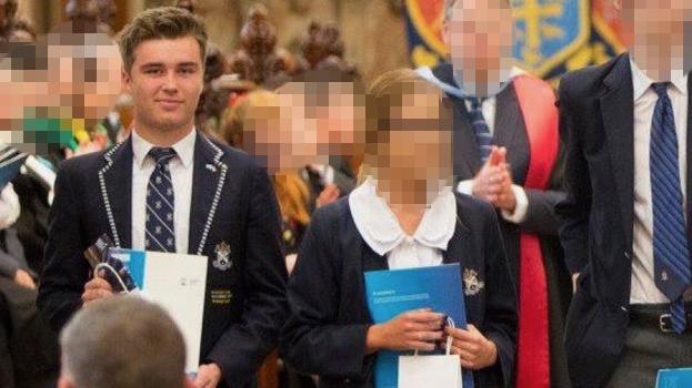 Thijssen at a presentation for St Andrew’s Cathedral School posted on his mum Esther’s Twitter