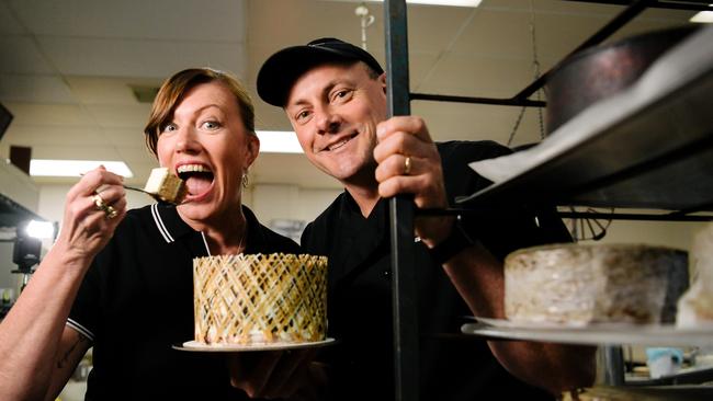 Former owners of Heidelberg Cakes, Carolyn and James Schmidt. (AAP Image/Morgan Sette)