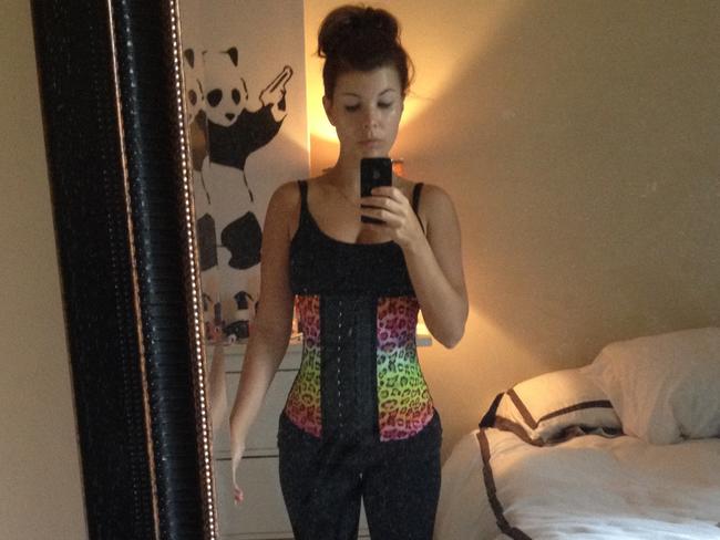 The tasteful cheetah print waist trainer Jenny Hewett wore for a week.